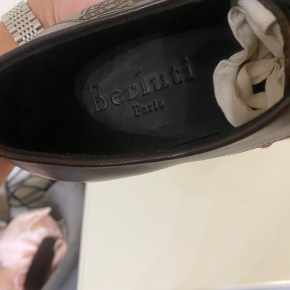 BERLUTI scrito Alexandro men brown shoes Sz 9.5 - Picture 10 of 14